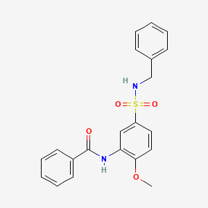 molecular formula C21H20N2O4S B4398009 N-[5-(benzylsulfamoyl)-2-methoxyphenyl]benzamide 
