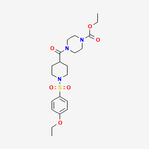molecular formula C21H31N3O6S B4398040 ethyl 4-({1-[(4-ethoxyphenyl)sulfonyl]-4-piperidinyl}carbonyl)-1-piperazinecarboxylate 
