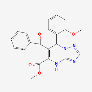 molecular formula C21H18N4O4 B4398128 Methyl 6-benzoyl-7-(2-methoxyphenyl)-4,7-dihydro-[1,2,4]triazolo[1,5-a]pyrimidine-5-carboxylate 