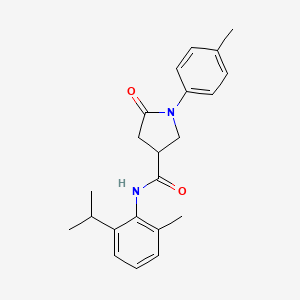 molecular formula C22H26N2O2 B4398165 N-(2-isopropyl-6-methylphenyl)-1-(4-methylphenyl)-5-oxo-3-pyrrolidinecarboxamide 