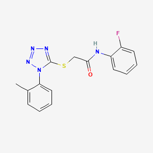 molecular formula C16H14FN5OS B4398166 N-(2-fluorophenyl)-2-{[1-(2-methylphenyl)-1H-tetrazol-5-yl]thio}acetamide 