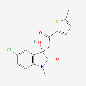 molecular formula C16H14ClNO3S B4398202 5-chloro-3-hydroxy-1-methyl-3-[2-(5-methyl-2-thienyl)-2-oxoethyl]-1,3-dihydro-2H-indol-2-one 