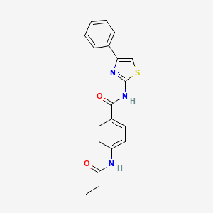 molecular formula C19H17N3O2S B4398238 N-(4-phenyl-1,3-thiazol-2-yl)-4-(propanoylamino)benzamide 