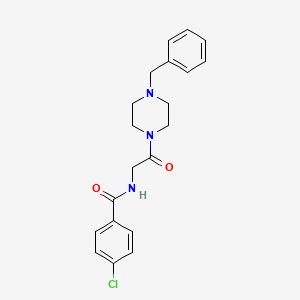 molecular formula C20H22ClN3O2 B4398244 N-[2-(4-benzyl-1-piperazinyl)-2-oxoethyl]-4-chlorobenzamide 