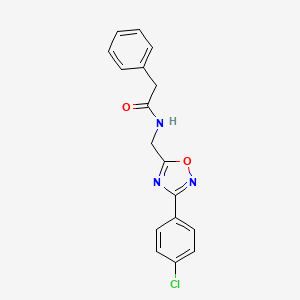 molecular formula C17H14ClN3O2 B4398286 N-{[3-(4-chlorophenyl)-1,2,4-oxadiazol-5-yl]methyl}-2-phenylacetamide 