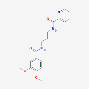 molecular formula C18H21N3O4 B4398300 N-{3-[(3,4-dimethoxybenzoyl)amino]propyl}-2-pyridinecarboxamide 