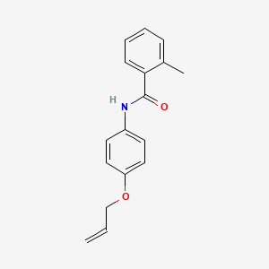 molecular formula C17H17NO2 B4398309 N-[4-(allyloxy)phenyl]-2-methylbenzamide 