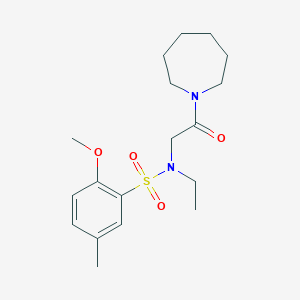 molecular formula C18H28N2O4S B4398357 N-[2-(azepan-1-yl)-2-oxoethyl]-N-ethyl-2-methoxy-5-methylbenzenesulfonamide 