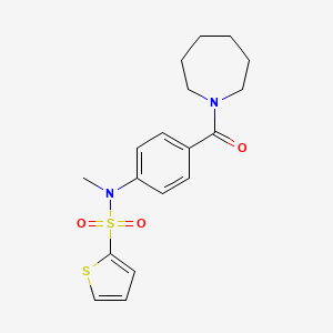 molecular formula C18H22N2O3S2 B4398363 N-[4-(1-azepanylcarbonyl)phenyl]-N-methyl-2-thiophenesulfonamide 
