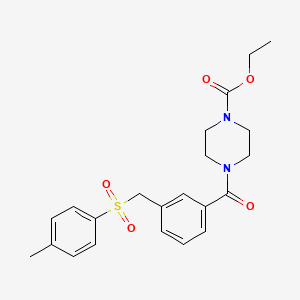 molecular formula C22H26N2O5S B4398364 Ethyl 4-(3-{[(4-methylphenyl)sulfonyl]methyl}benzoyl)tetrahydro-1(2H)-pyrazinecarboxylate 
