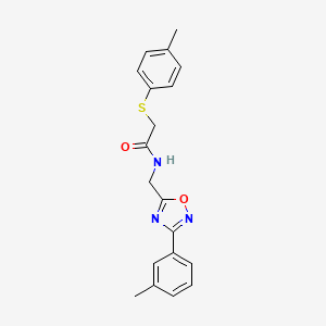 molecular formula C19H19N3O2S B4398388 N-{[3-(3-methylphenyl)-1,2,4-oxadiazol-5-yl]methyl}-2-[(4-methylphenyl)sulfanyl]acetamide 