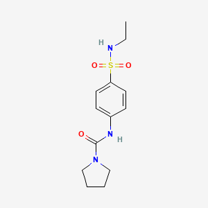 molecular formula C13H19N3O3S B4398400 N-[4-(ethylsulfamoyl)phenyl]pyrrolidine-1-carboxamide 