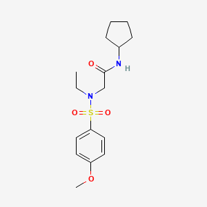 molecular formula C16H24N2O4S B4398413 N-cyclopentyl-N~2~-ethyl-N~2~-[(4-methoxyphenyl)sulfonyl]glycinamide 