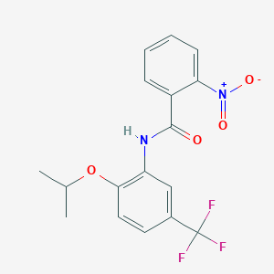 molecular formula C17H15F3N2O4 B4398419 N-[2-isopropoxy-5-(trifluoromethyl)phenyl]-2-nitrobenzamide 