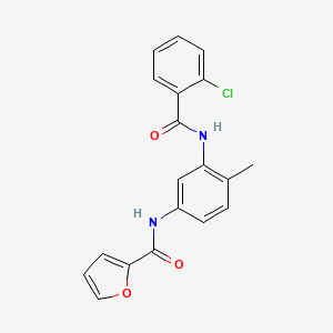 molecular formula C19H15ClN2O3 B4398422 N-[3-[(2-chlorobenzoyl)amino]-4-methylphenyl]furan-2-carboxamide 