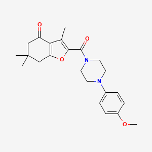 molecular formula C23H28N2O4 B4398428 2-{[4-(4-methoxyphenyl)piperazin-1-yl]carbonyl}-3,6,6-trimethyl-6,7-dihydro-1-benzofuran-4(5H)-one 