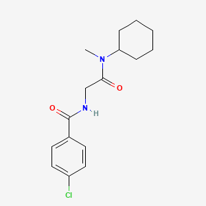molecular formula C16H21ClN2O2 B4398437 4-chloro-N-{2-[cyclohexyl(methyl)amino]-2-oxoethyl}benzamide 