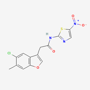 molecular formula C14H10ClN3O4S B4398453 2-(5-chloro-6-methyl-1-benzofuran-3-yl)-N-(5-nitro-1,3-thiazol-2-yl)acetamide 
