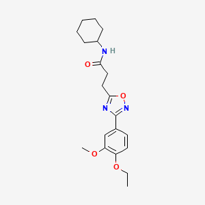 molecular formula C20H27N3O4 B4398458 N-cyclohexyl-3-[3-(4-ethoxy-3-methoxyphenyl)-1,2,4-oxadiazol-5-yl]propanamide 