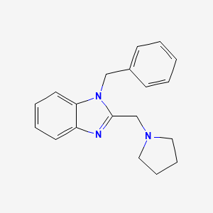 molecular formula C19H21N3 B4398481 1-benzyl-2-[(pyrrolidin-1-yl)methyl]-1H-1,3-benzodiazole 