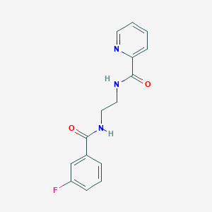 molecular formula C15H14FN3O2 B4398489 N-{2-[(3-fluorobenzoyl)amino]ethyl}-2-pyridinecarboxamide 