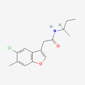 molecular formula C15H18ClNO2 B4398517 N-butan-2-yl-2-(5-chloro-6-methyl-1-benzofuran-3-yl)acetamide 