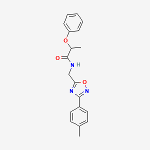molecular formula C19H19N3O3 B4398562 N-{[3-(4-methylphenyl)-1,2,4-oxadiazol-5-yl]methyl}-2-phenoxypropanamide 