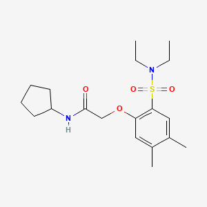molecular formula C19H30N2O4S B4398599 N-cyclopentyl-2-[2-(diethylsulfamoyl)-4,5-dimethylphenoxy]acetamide 