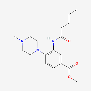 molecular formula C18H27N3O3 B4398635 Methyl 4-(4-methylpiperazin-1-yl)-3-(pentanoylamino)benzoate 