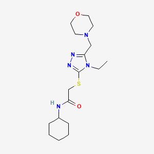 molecular formula C17H29N5O2S B4398671 N-cyclohexyl-2-{[4-ethyl-5-(4-morpholinylmethyl)-4H-1,2,4-triazol-3-yl]thio}acetamide 