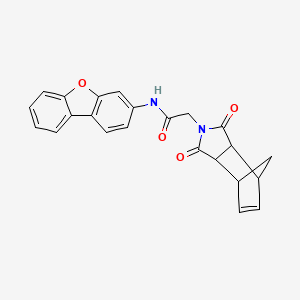 molecular formula C23H18N2O4 B4398689 N-(dibenzo[b,d]furan-3-yl)-2-(1,3-dioxo-1,3,3a,4,7,7a-hexahydro-2H-4,7-methanoisoindol-2-yl)acetamide 