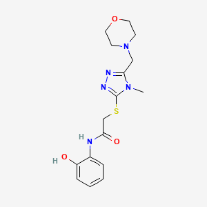 molecular formula C16H21N5O3S B4398704 N-(2-hydroxyphenyl)-2-{[4-methyl-5-(morpholin-4-ylmethyl)-4H-1,2,4-triazol-3-yl]sulfanyl}acetamide 