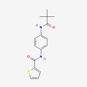 molecular formula C16H18N2O2S B4398830 N-{4-[(2,2-dimethylpropanoyl)amino]phenyl}-2-thiophenecarboxamide 