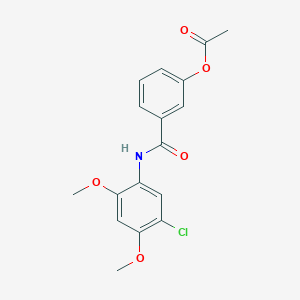 molecular formula C17H16ClNO5 B4398945 3-{[(5-chloro-2,4-dimethoxyphenyl)amino]carbonyl}phenyl acetate 