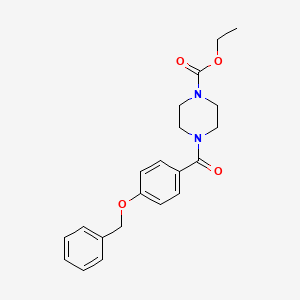 molecular formula C21H24N2O4 B4398980 Ethyl 4-(4-phenylmethoxybenzoyl)piperazine-1-carboxylate 