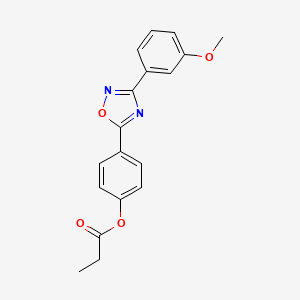 molecular formula C18H16N2O4 B4399077 [4-[3-(3-methoxyphenyl)-1,2,4-oxadiazol-5-yl]phenyl] propanoate 