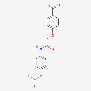 molecular formula C16H13F2NO4 B4399104 N-[4-(difluoromethoxy)phenyl]-2-(4-formylphenoxy)acetamide 