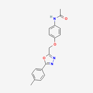 molecular formula C18H17N3O3 B4399132 N~1~-(4-{[5-(4-Methylphenyl)-1,3,4-oxadiazol-2-YL]methoxy}phenyl)acetamide 