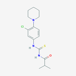 molecular formula C16H22ClN3OS B4399188 N-({[3-chloro-4-(1-piperidinyl)phenyl]amino}carbonothioyl)-2-methylpropanamide 