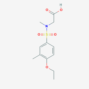 molecular formula C12H17NO5S B4399197 N-[(4-ethoxy-3-methylphenyl)sulfonyl]-N-methylglycine 
