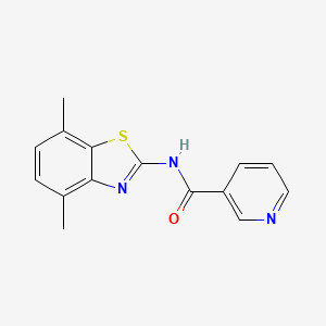 molecular formula C15H13N3OS B4399227 N-(4,7-dimethyl-1,3-benzothiazol-2-yl)pyridine-3-carboxamide 