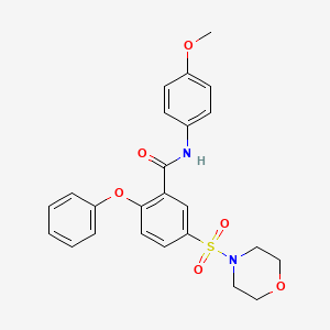 molecular formula C24H24N2O6S B4399295 N-(4-methoxyphenyl)-5-(4-morpholinylsulfonyl)-2-phenoxybenzamide 