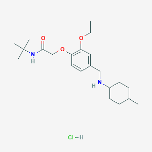 molecular formula C22H37ClN2O3 B4399301 N-tert-butyl-2-[2-ethoxy-4-[[(4-methylcyclohexyl)amino]methyl]phenoxy]acetamide;hydrochloride 