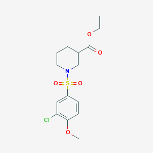 molecular formula C15H20ClNO5S B4399372 Ethyl 1-(3-chloro-4-methoxyphenyl)sulfonylpiperidine-3-carboxylate 