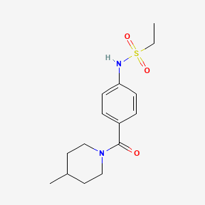 molecular formula C15H22N2O3S B4399389 N-{4-[(4-methyl-1-piperidinyl)carbonyl]phenyl}ethanesulfonamide 
