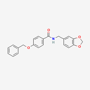 molecular formula C22H19NO4 B4399402 N-(1,3-benzodioxol-5-ylmethyl)-4-(benzyloxy)benzamide 