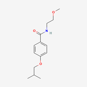 molecular formula C14H21NO3 B4399456 4-isobutoxy-N-(2-methoxyethyl)benzamide 