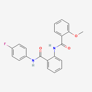 molecular formula C21H17FN2O3 B4399459 N-(2-{[(4-fluorophenyl)amino]carbonyl}phenyl)-2-methoxybenzamide 