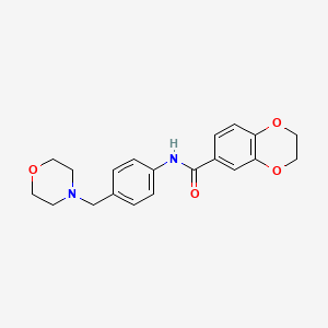 molecular formula C20H22N2O4 B4399511 N-[4-(morpholin-4-ylmethyl)phenyl]-2,3-dihydro-1,4-benzodioxine-6-carboxamide 