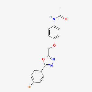 molecular formula C17H14BrN3O3 B4399529 N-(4-{[5-(4-bromophenyl)-1,3,4-oxadiazol-2-yl]methoxy}phenyl)acetamide 
